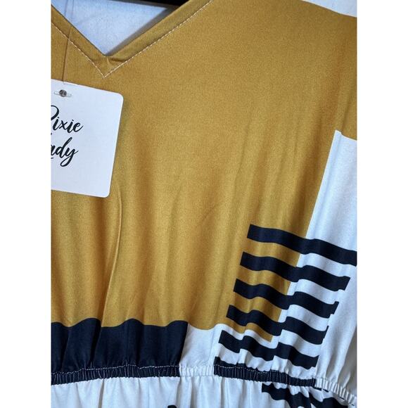 Pixie Lady‎ Midi Dresses for Women V Neck Boho Casual Smocked Waisted Sz M - Picture 8 of 8